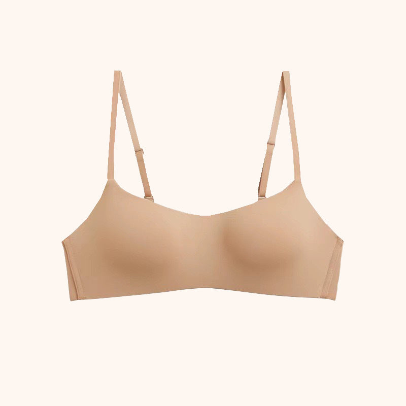 Seamless Women's Underwear One-Piece Half Cup for Small Busts, Push-Up, Thin, Comfortable, Side Breast Collection, Anti-Sagging