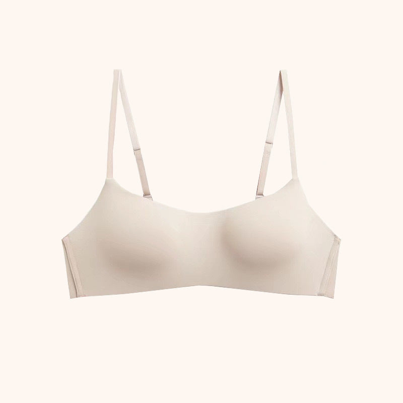 Seamless Women's Underwear One-Piece Half Cup for Small Busts, Push-Up, Thin, Comfortable, Side Breast Collection, Anti-Sagging