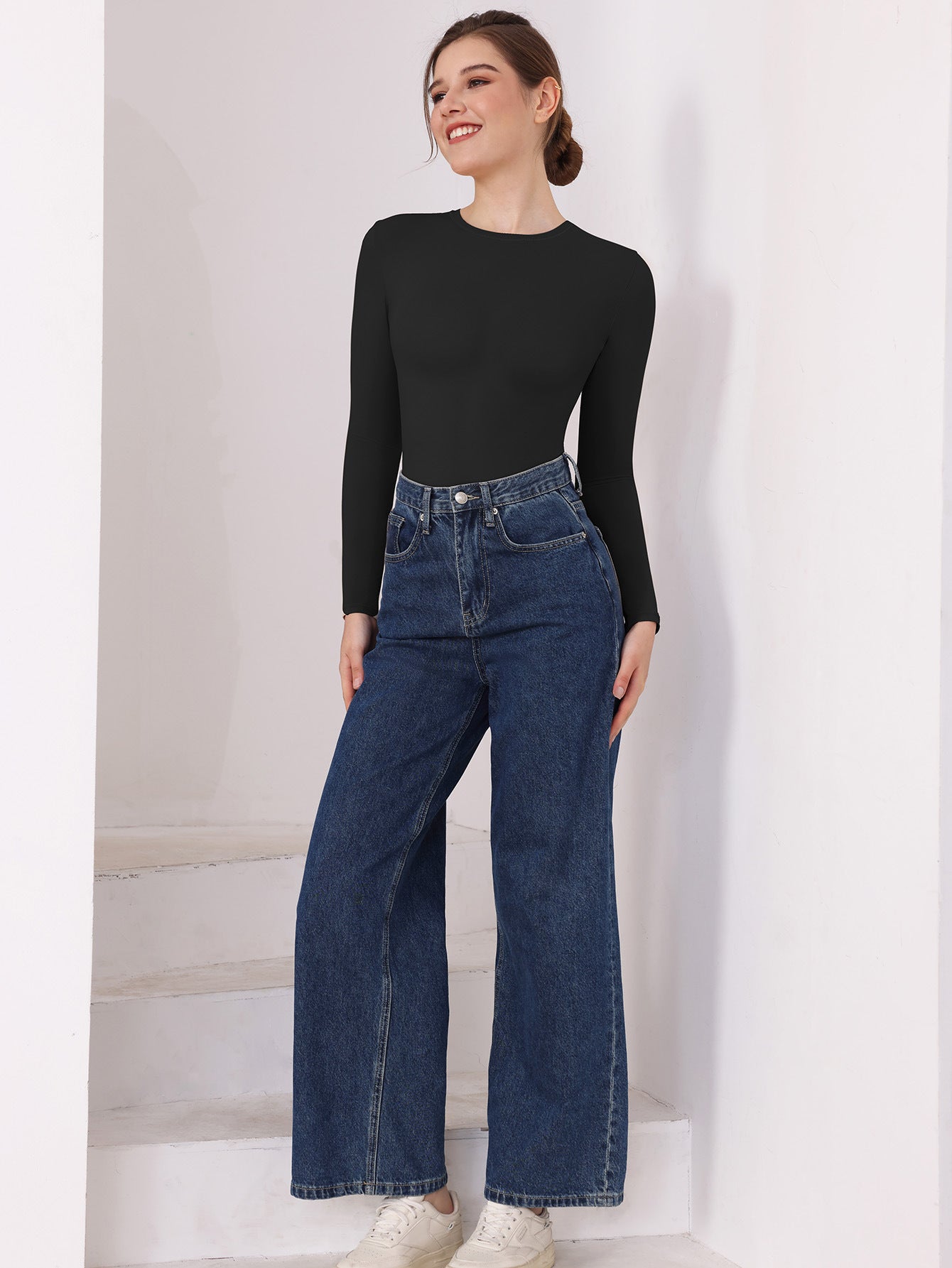 Slim Fit Long Sleeve Jumpsuit for Women, Double Layer High Elastic Body Shaper, Tight-Fitting One-Piece Pants